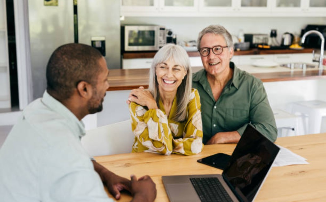 Couple planning long-term financial protection strategy.